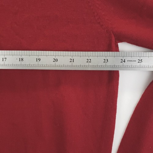Hart Schaffner Marx Sweater Mens XLT Red 100% Extra Fine Merino Wool V-Neck - 第 7/8 張圖片