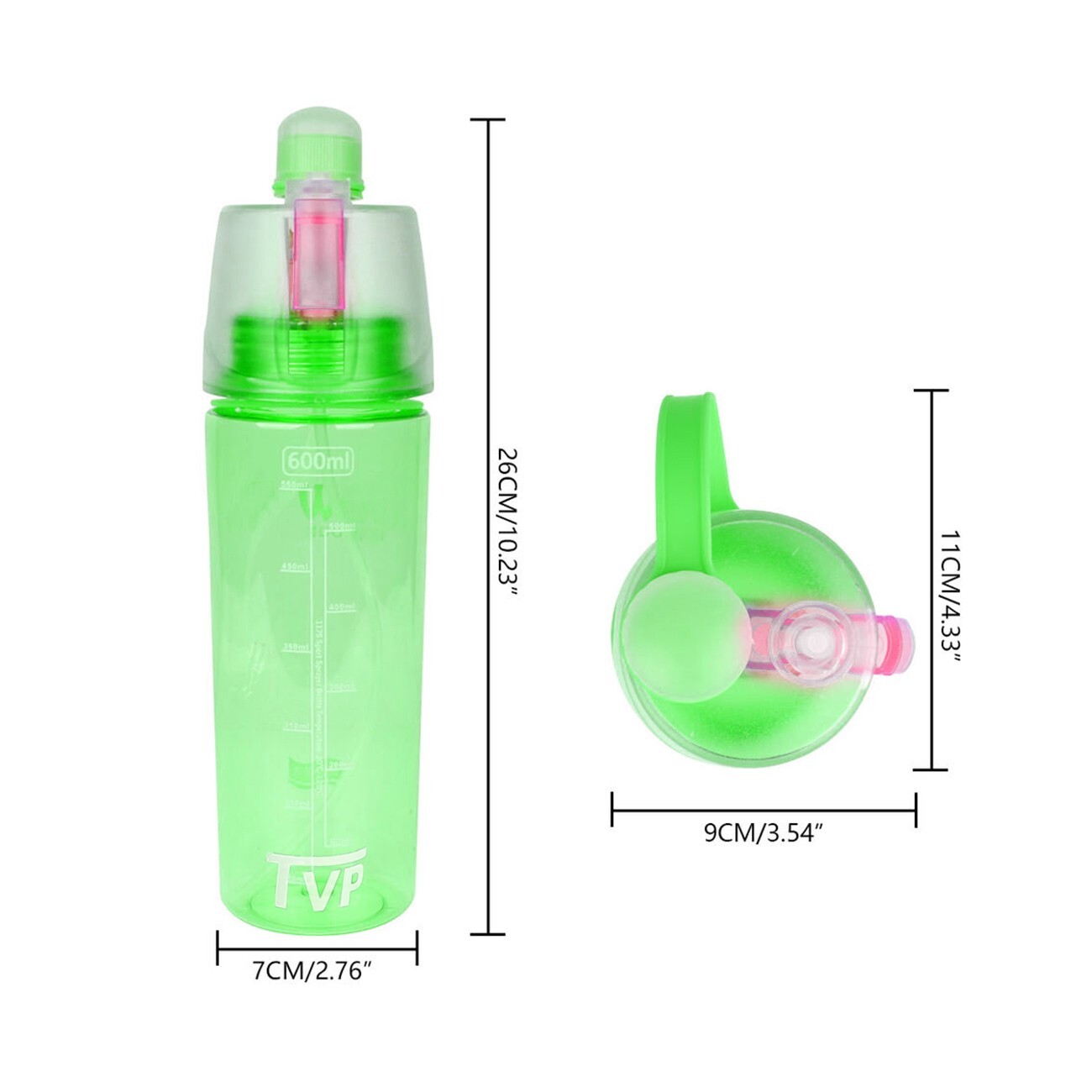 Fits For 2 TVP Mist Spray & Sip, 2 in 1 Water Bottle for Sports & Outdoor Use, 2