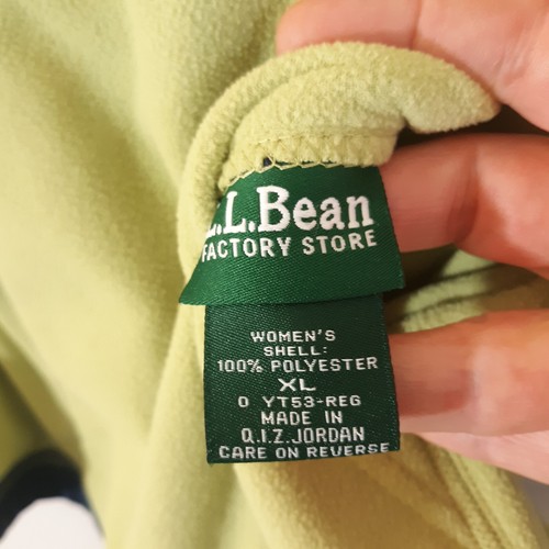 L.L. Bean Vest Women XL Green Blue Fleece Full Zip Reversible Lightweight Jacket - Picture 13 of 14