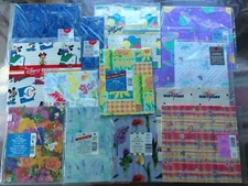Vintage GIFT WRAPPING PAPER  Sheets / LOT Of 14 Packs / Still SEALED In Plastic