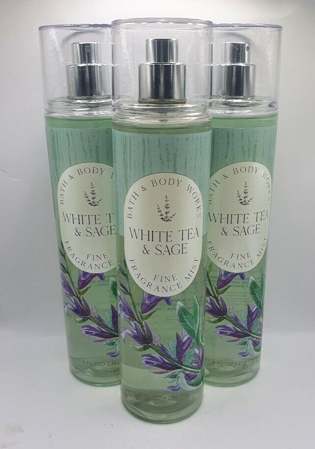 BATH AND BODY WORKS WHITE TEA & SAGE BODY MIST 8 FL OZ (SET OF 3) eBay