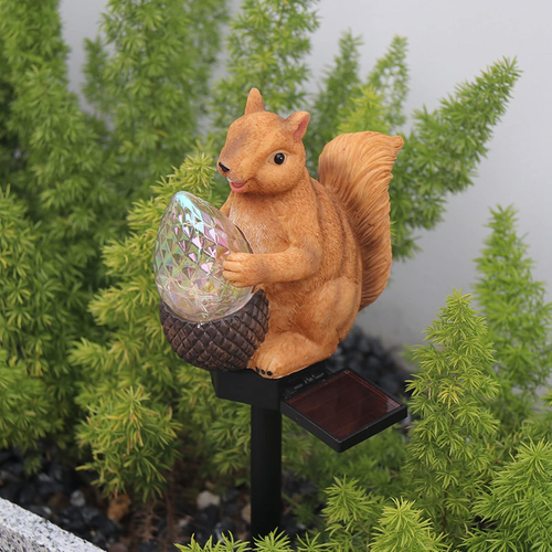 Squirrel Solar Garden Stake,Waterproof Squirrel Garden Decor,Colorful LED Squirr - Picture 8 of 9