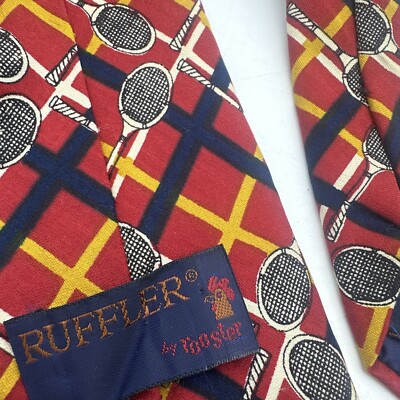 Kountz & Rider Shadyside Mens Tie Tennis Racket Pattern