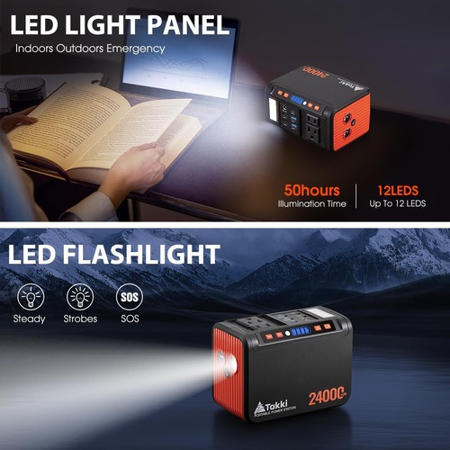 Takki Portable Power Station 88Wh, Generator Power Bank with LED Flashlight - Picture 6 of 8