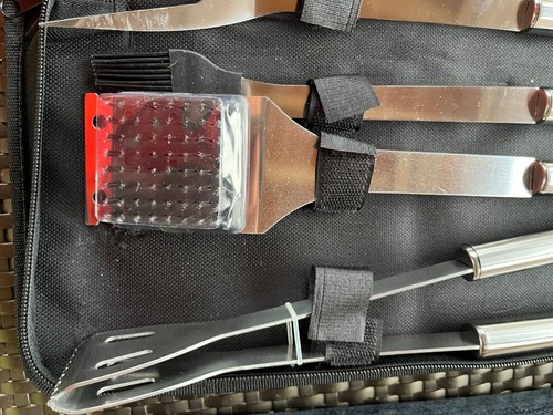 Anpro Grillzubehör Set im Koffer strapazierfähige Spatelzange Messer ETC. NEU - Bild 9 von 12