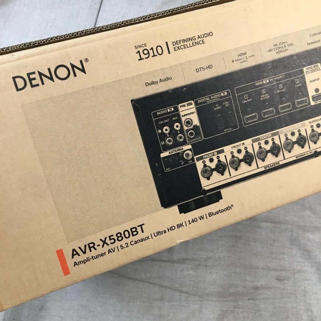 Denon AVR-X580BT 5.2ch AV Surround Receiver 8K Ultra HD HDR10+
