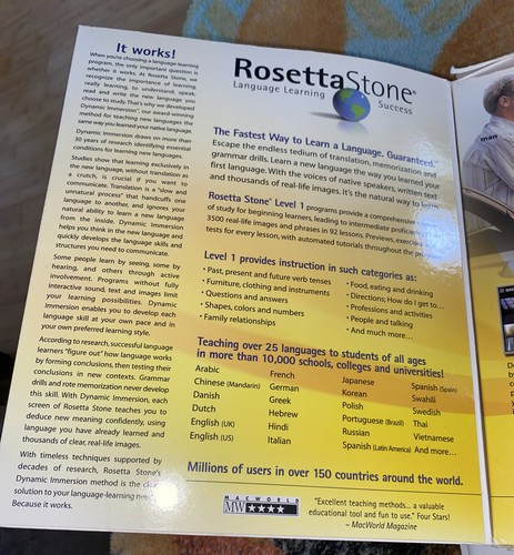 Learn French Rosetta Stone Francais Level 1 2002 HomeSchool Edition Language - Picture 8 of 10
