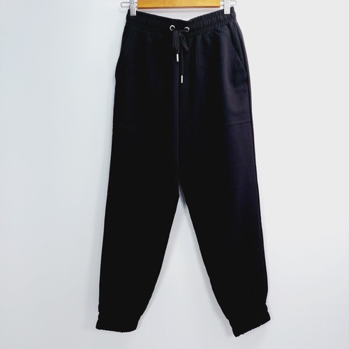 Decjuba Long Pants Womens Size S Black Elastic Waist Hem Draw String Stretch
