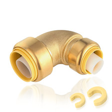 EFIELD 2 to100 Pack 3/4" 1" Push Fit Elbow With Clip Brass Fittings Lead Free