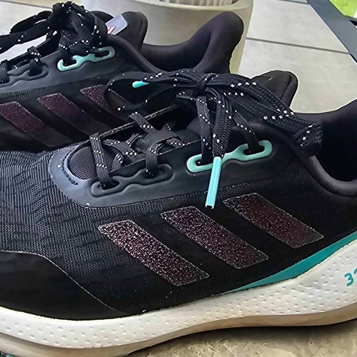 Adidas EQ21 Run J Women's Sneakers Size 5 Core Black/Shock Pink Running Shoes - Picture 2 of 4