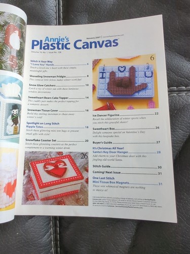 Jan 2007 Annies Plastic Canvas Pattern Magazine 15 Designs Winter Valentine 9619 - Picture 4 of 5