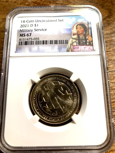 2021-D NGC MS-67 Native American Distinguished Military Service  Nice Coin!!!