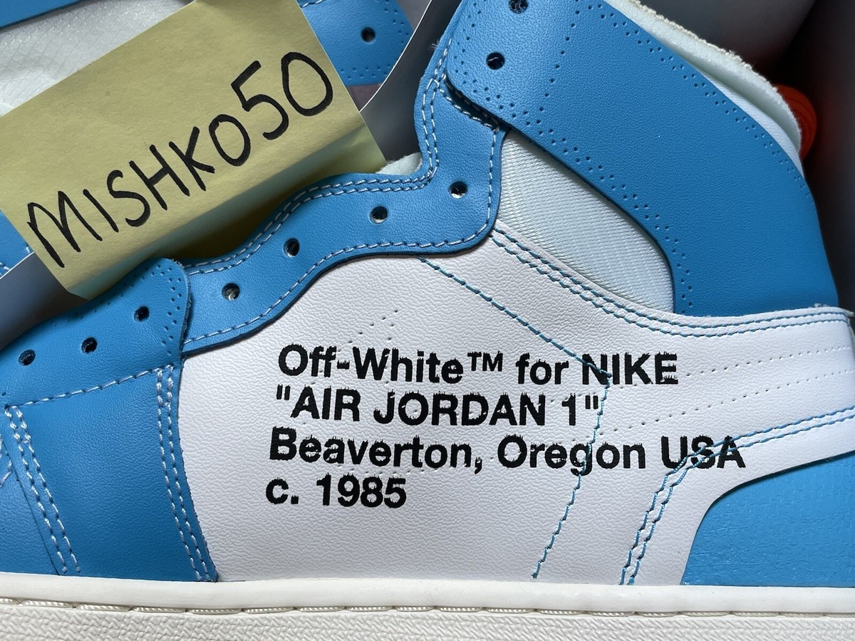 本物！Off-White Nike Air Jordan 1 High UNC JORDAN Air Jordan 1 Retro High 