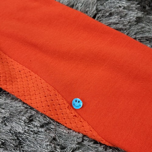 Redfrog Athletics Cycling Jersey Womens M Orange Wool 1/4 Zip Thumb Bike Flaws - Picture 12 of 22