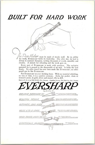 PRINT AD 1922 Eversharp Pace Maker Mechanical Pencil 6.75 x 10