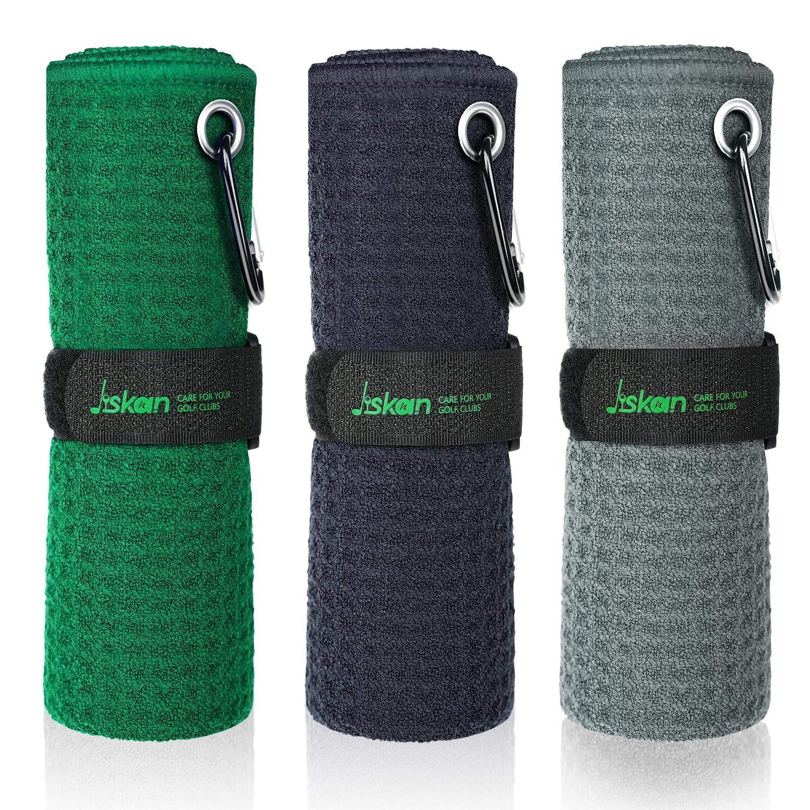 Pack Of 3 16" X 16" Waffle Pattern Golf Towels For Golf Bags With ...