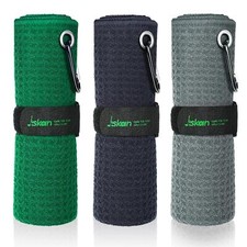 Golf Towel Pack of 3 16" X 16" Waffle Pattern Golf Towels for Golf Bags with ...