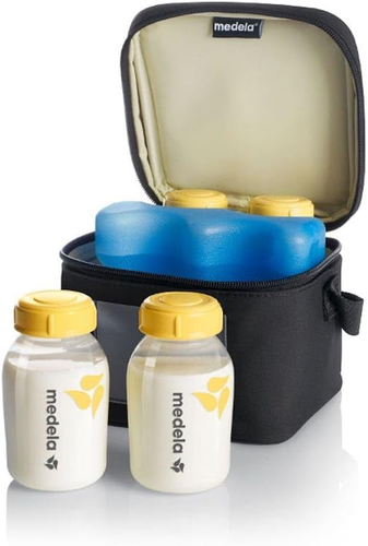 Cooler Bag, Insulated, Travel Bag, Includes Cooling Element with 4 Bottles