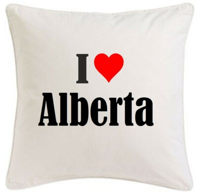 KISSENBEZUG I LOVE ALBERTA 40CMX40CM AUS MIKROFASER