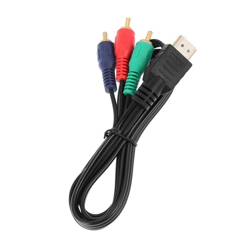 Nero Adattatore Video Audio AV Cable Adattatore VGA Cord HDMI maschio a 3 RCA - Afbeelding 8 van 9