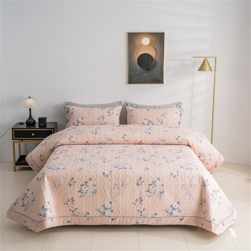 Copriletto Trapuntato Patchwork 100% Cotone Floreale Copriletto Matrimoniale King Set 3pz - Foto 12 di 13