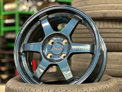 NEW! 4x100 (4 Wheels) 16x7J AOW TE37 BLUE Flow Formed Fit HONDA