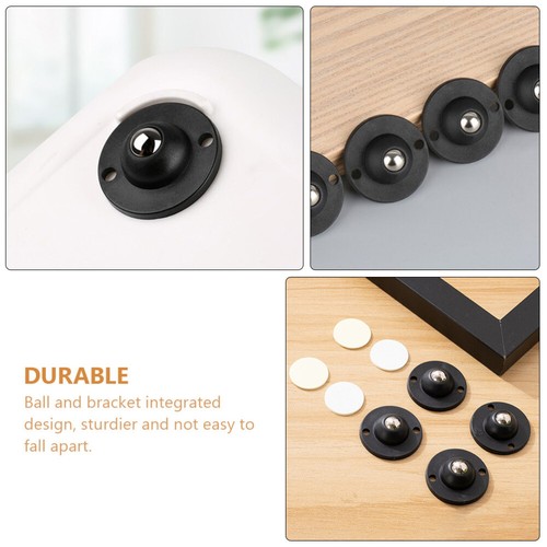 8 Pcs Universal Pulley Mini Swivel Wheels Self Adhesive Plastic Caster - Picture 10 of 10