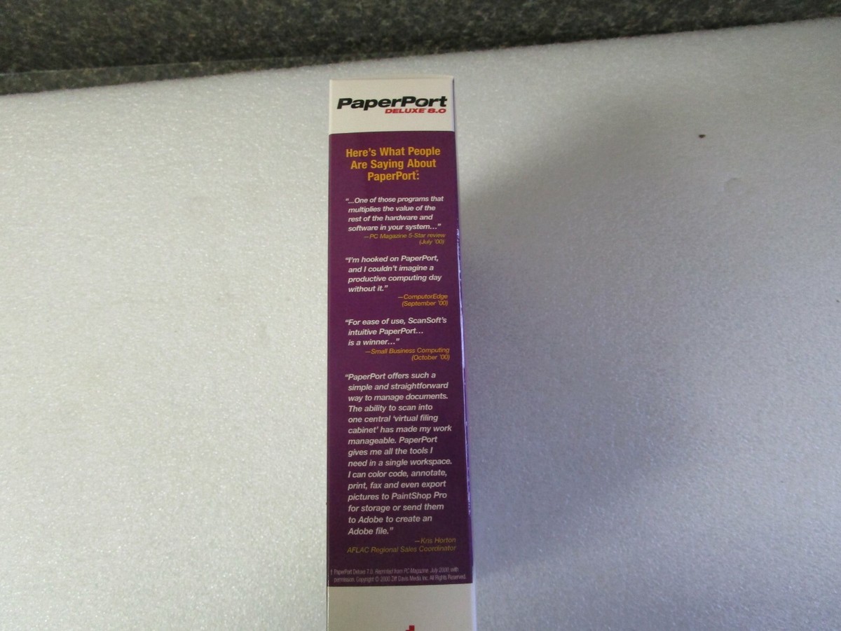Nuance ScanSoft PaperPort Deluxe 8 Software – NEW In Sealed Retail Box