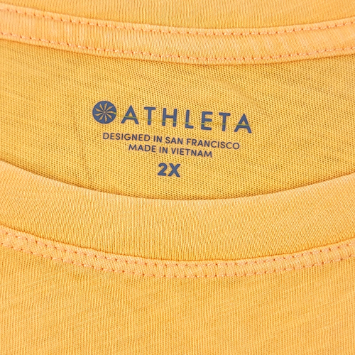 Athleta Womens Top Size 2X Orange *Organic Daily Crop Tee* Lightweight Relax NWT - Picture 3 of 10
