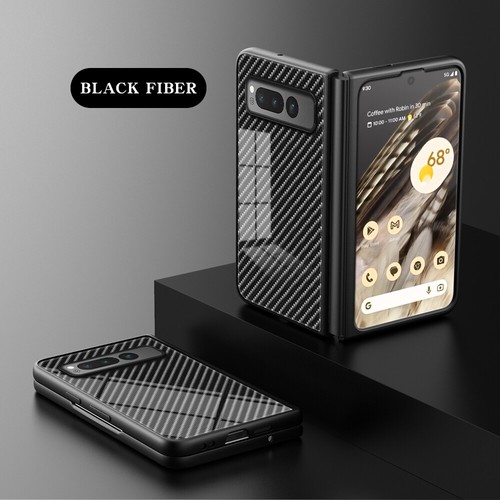 For Google Pixel Fold Carbon Fiber Tempered Glass Gradient Color Back Case Cover - Photo 14 sur 18