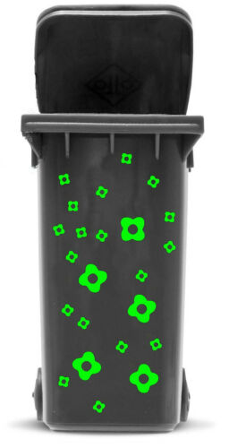 Garbage cans stickers set: flowers - 23 flower stickers in two sizes (4.5cm and  - Picture 1 of 8