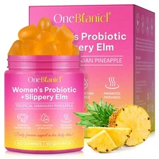 Feminine Probiotics Gummies for Women, Women's Probiotic+Slippery Elm