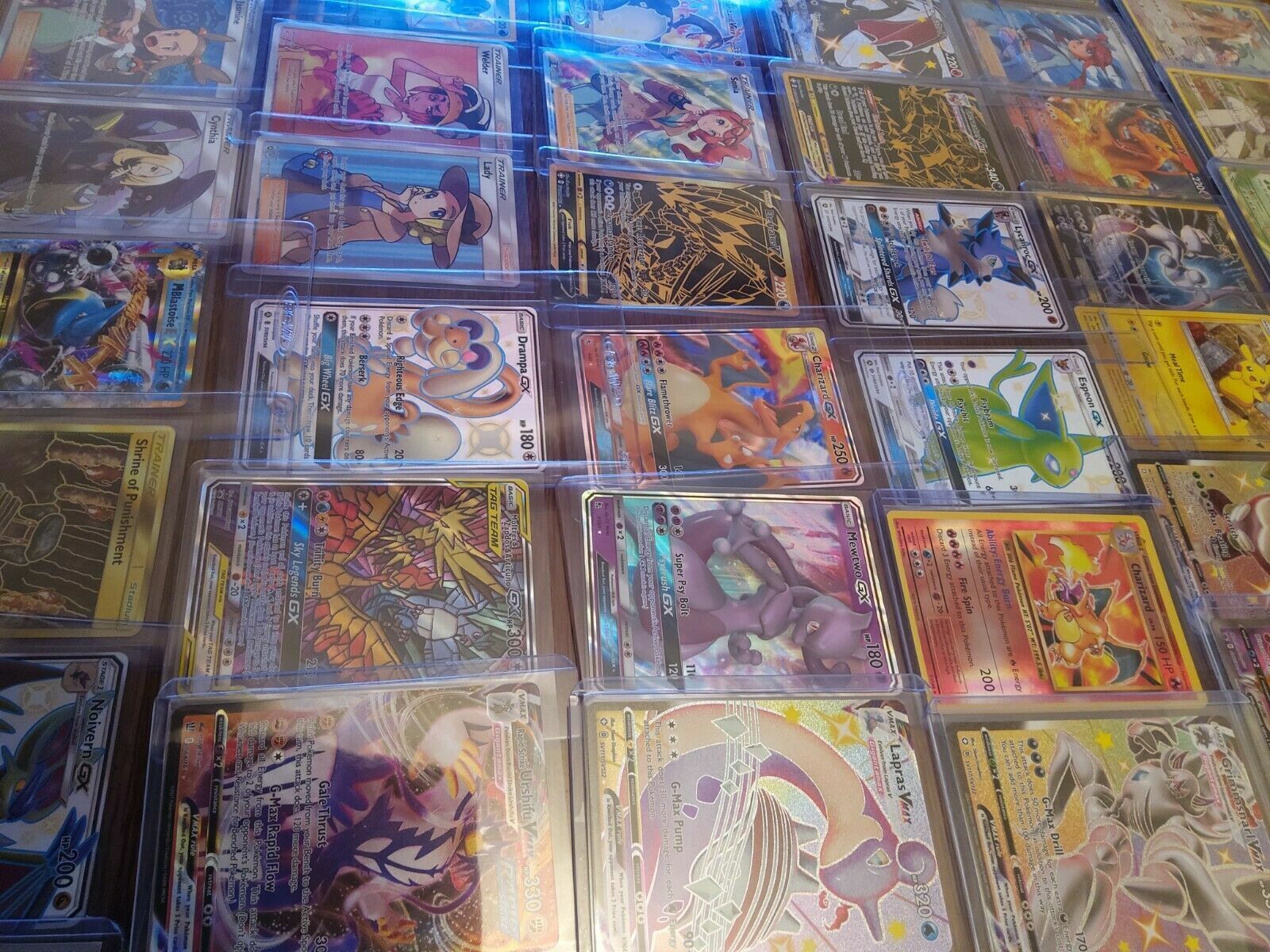 JUNJI 58 Carte Or Pokemôn Française,Vmax+V+GX+EX Carte d'or