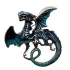 Dragon Brooch Pin Pendant Mythical Fantasy Blue Enamel Costume Jewelry