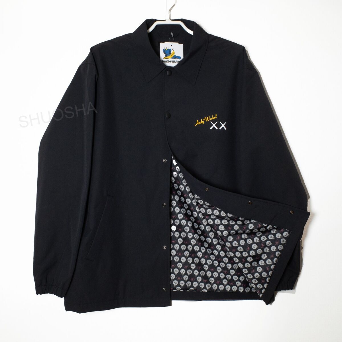 KAWS + WARHOL x UNIQLO Coach Jacket Black Size L NEW with KAWS + WARHOL x UNIQLO Coach Jacket Black Size L NEW with
