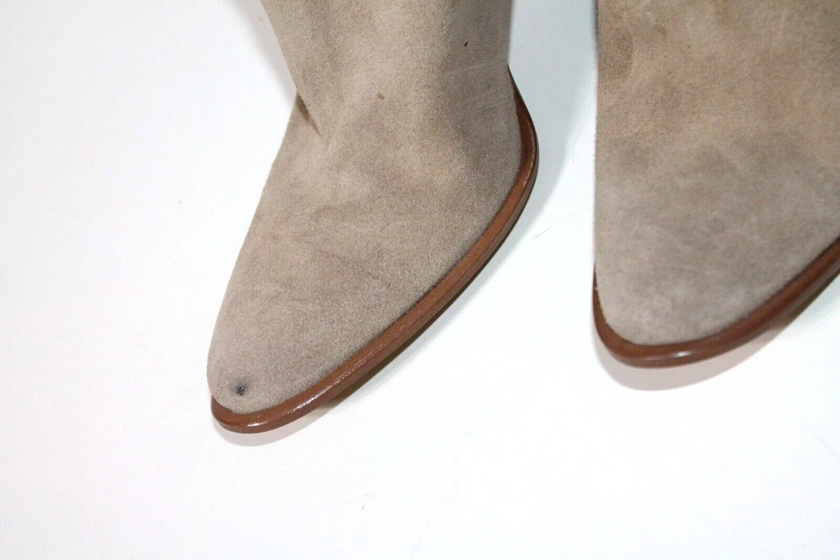 Zara Women s Boots Leather Tan knee high heel suede boots US 9 SD fashion