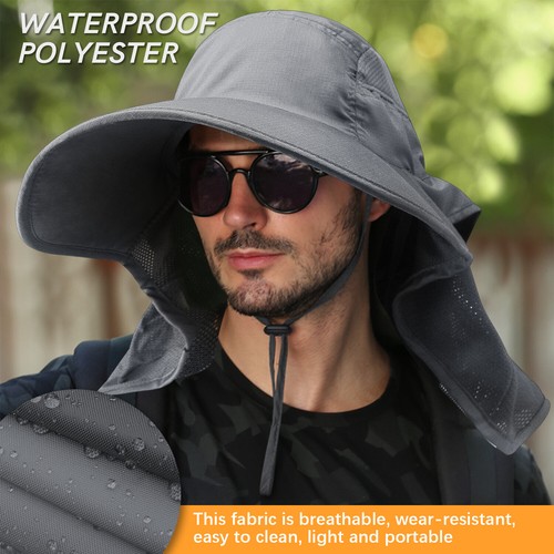 Sombrero de sol de ala ancha de verano transpirable gorra de cubo pesca protección UV hombres mujeres - Imagen 237 de 251