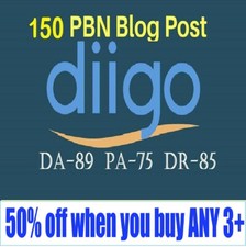 150 PBN Diigo Dofollow Backlinks DA-89 PA-75 DR-85