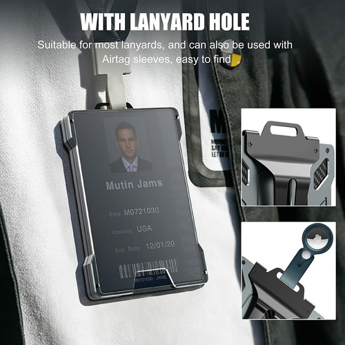 Men's Slim RFID Blocker Card Holder Aluminum Alloy Credit Card Metal Wallet NEW - Picture 6 of 13