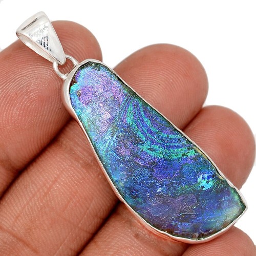 Genuine Antique Roman Glass 925 Sterling Silver Pendants Jewelry CP72281