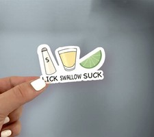 Lick Swallow Suck Waterproof Sticker, For Laptop, Water Bottle, Tumbler, 3in