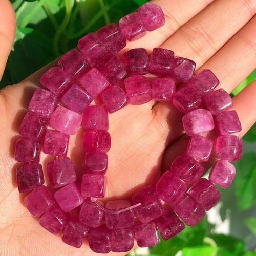 7-8mm Square Malachite/Agate/Jade/Quartz Gemstone Loose Beads for Jewelry Making - Picture 30 of 65