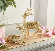 Simply Stunning Set of 2 Jeweled Reindeer by Janine Graff H230088
