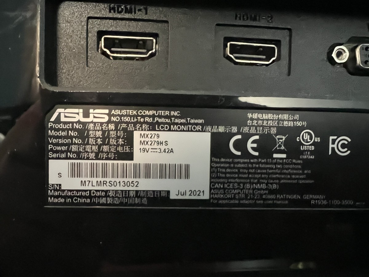 ASUS 27インチ　mx 279 Designo MX279HS｜Monitors｜ASUS Global
