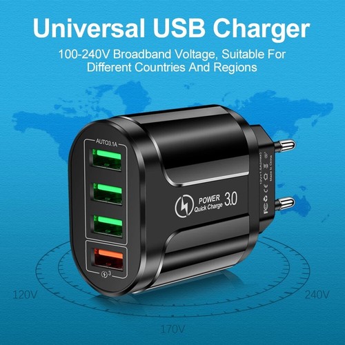 USB Chargeur Rapide Adaptateur Chargeur 4-fach Portable Smartphone Tablette Z114 - Photo 12 sur 24