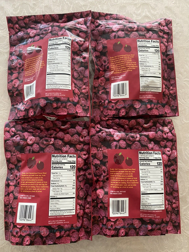 4 Packs Trader Joe's Freeze Dried Raspberries Unsweetened Unsulfured 1.2oz Each - 第 2/2 張圖片