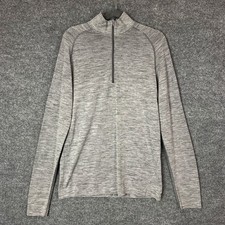 Lululemon Men Metal Vent Tech Half Zip Pullover Sweater Gray
