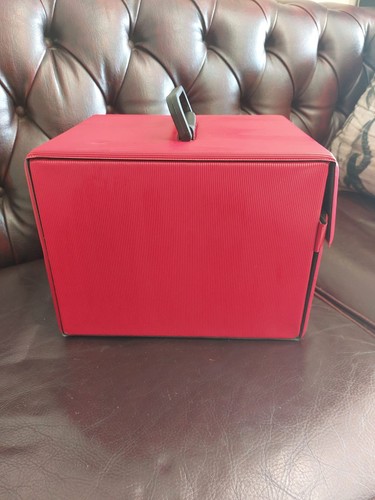 XL 7 Inch Vinyl Record Box Storage Carry Case Vintage Red Fits Est 100 Records - Bild 3 von 11