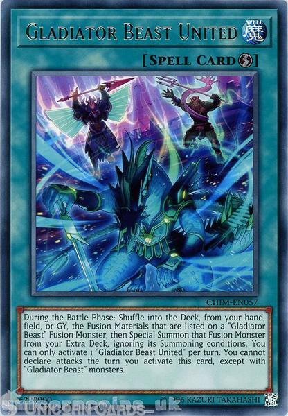 CHIM-EN057 Gladiator Beast United Rare UNL Edition Mint YuGiOh Card