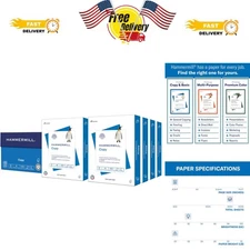 Sustainable 20lb Copy Paper - 8 Reams, 4000 Sheets, 99.99% Jam-Free, USA Made